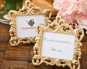 Wedding Place Card Holder Small Gold Frame Royale Square Baroque Elegant Photo Frame Shower Place Card Holder Decorations