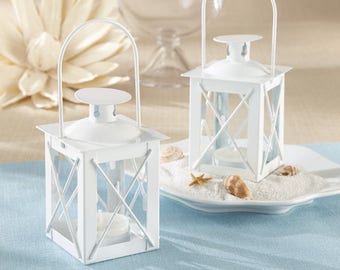 white lantern wedding centerpieces
