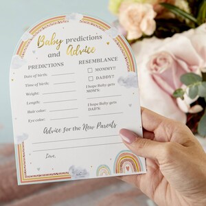 Ensemble de cartes de conseils de jeu de douche de bébé - Ensemble de 50 - Thème arc-en-ciel - MW37095