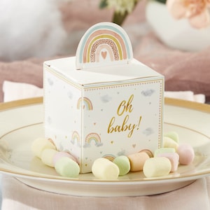 Baby Shower Boxes - Set of 24 - Oh Baby Rainbow Candy Favor Boxes Party Favors - MW37086