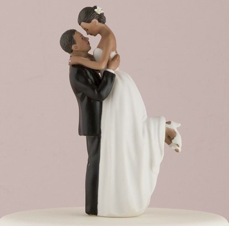 Wedding Cake Topper Hand Painted Porcelain Fireman Groom