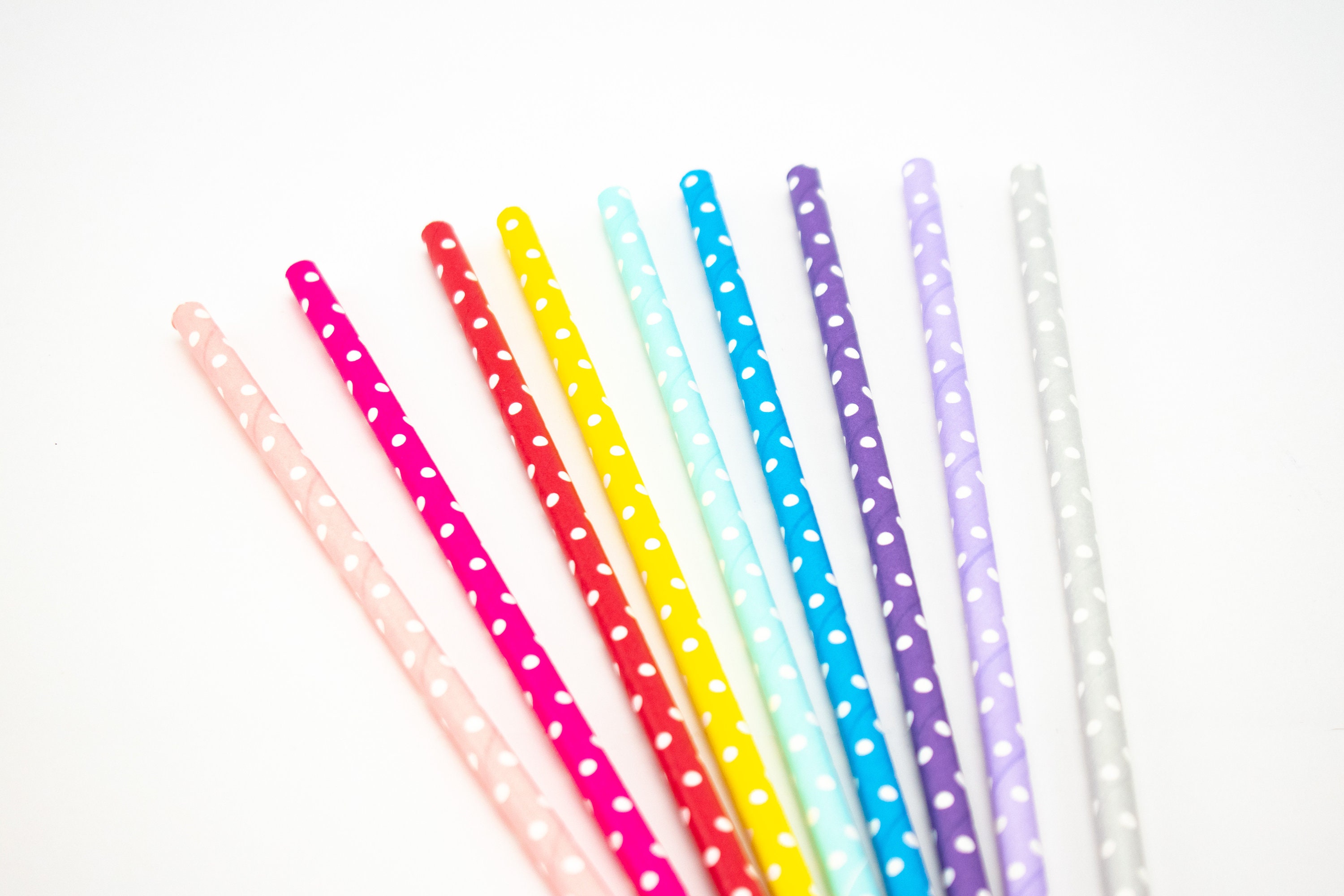 Pink Polka - Dots Reusable Straw (16oz) - Individual – OMG Cups!