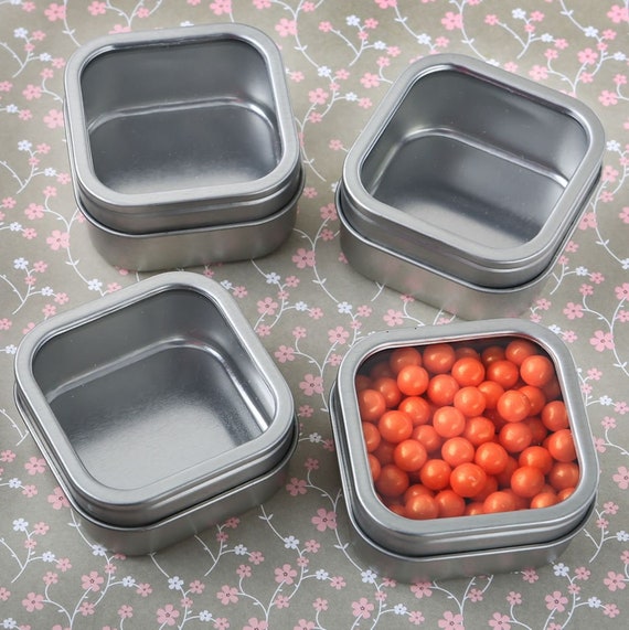 square silver tins