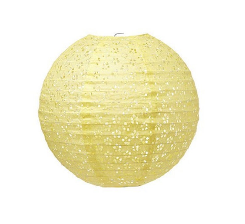 Yellow Paper Lanterns Set of 3 Small Eyelet Lantern Etsy