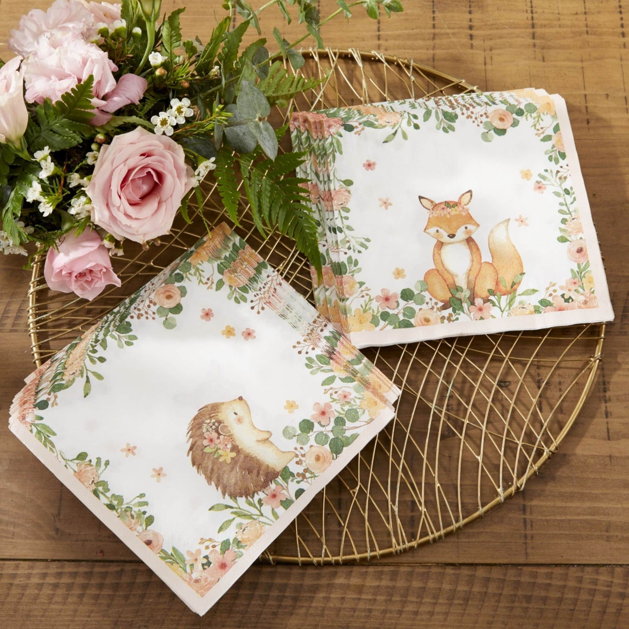 Fox Napkins Fox Baby Shower, Woodland Animals Birthday, Fox Party