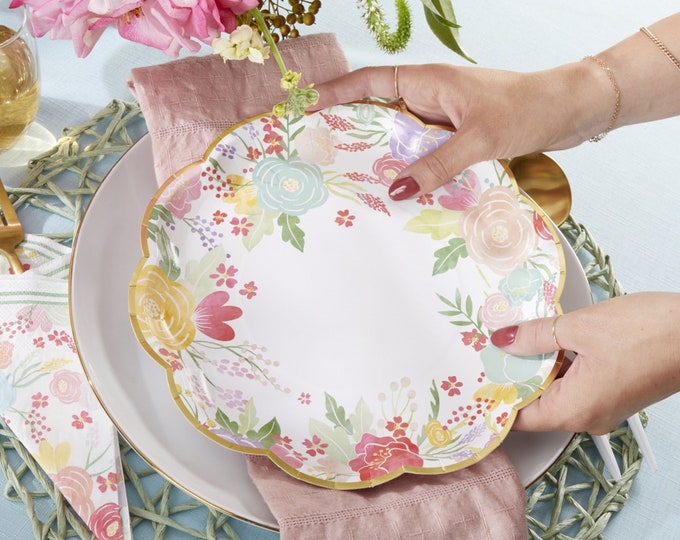 Plate Set Texas in Bloom Paper Look