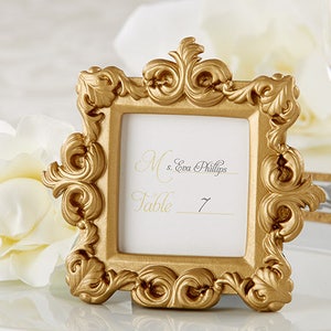 Small Gold Frame Royale Baroque Square Photo Picture Frame - Wedding Bridal Shower Party Favors - Place Card Holders - Decorations MW30671