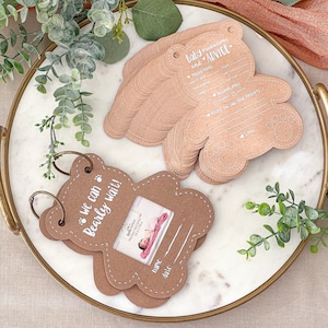 Cartes de conseils pour baby shower ours en peluche - Lot de 50 avec livre souvenir - Alternative non sexiste au livre d'or de shower - MW37115