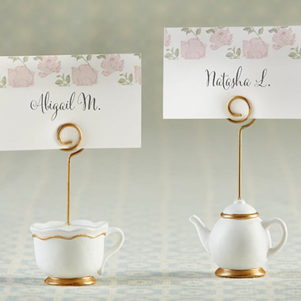 Teapot Card Holders - Set of 6 - Bridal Shower Placecard Holders Favors - MW36765