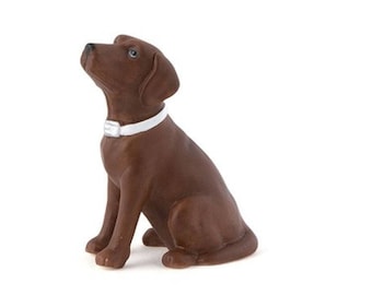 Lab Cake Topper - Chocolate Brown Labrador Dog on Wedding Cake - Small Porcelain Figurine - MW16491