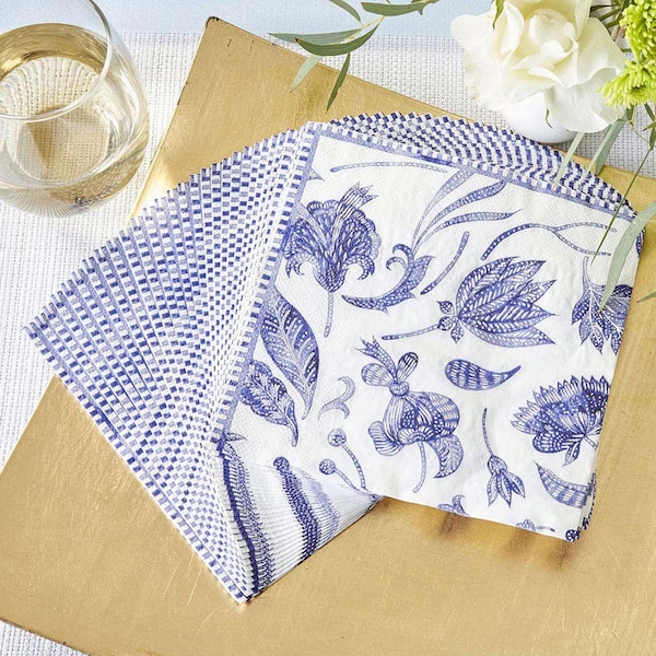 Blue Party Napkins - Set of 30 - Blue Willow Design Paper Napkins - Bridal Shower Baby Shower Tea Party Birthday Party - MW37006