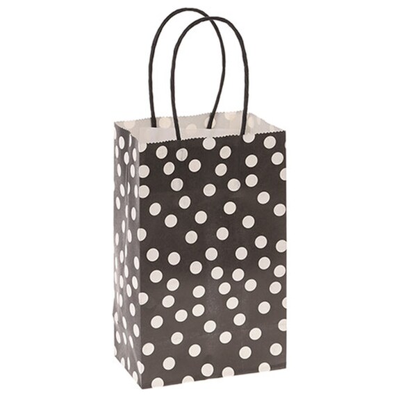 Grey or Black Random White Dot Design Gift Bags 5" x 7"Wedding,Party Bags 