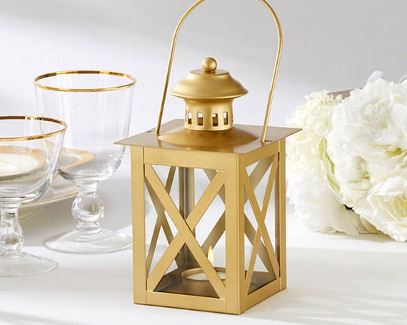 Gold Centerpiece Lanterns Set Of 12 Classic Geometric Etsy