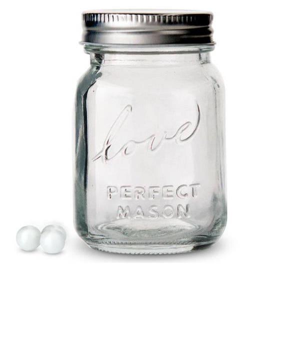 Love Mason Jars Set Of 12 Glass Rustic Mini Wedding Favors Etsy
