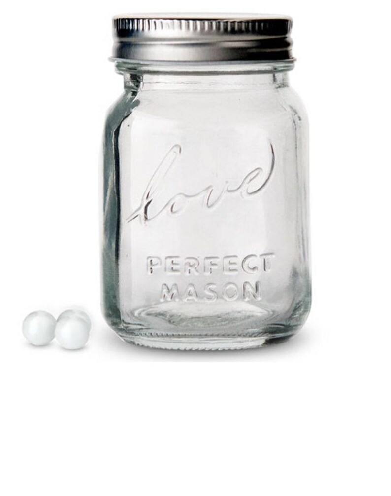 Love Mason Jars Set of 12 Glass Rustic Mini Wedding Favors Etsy