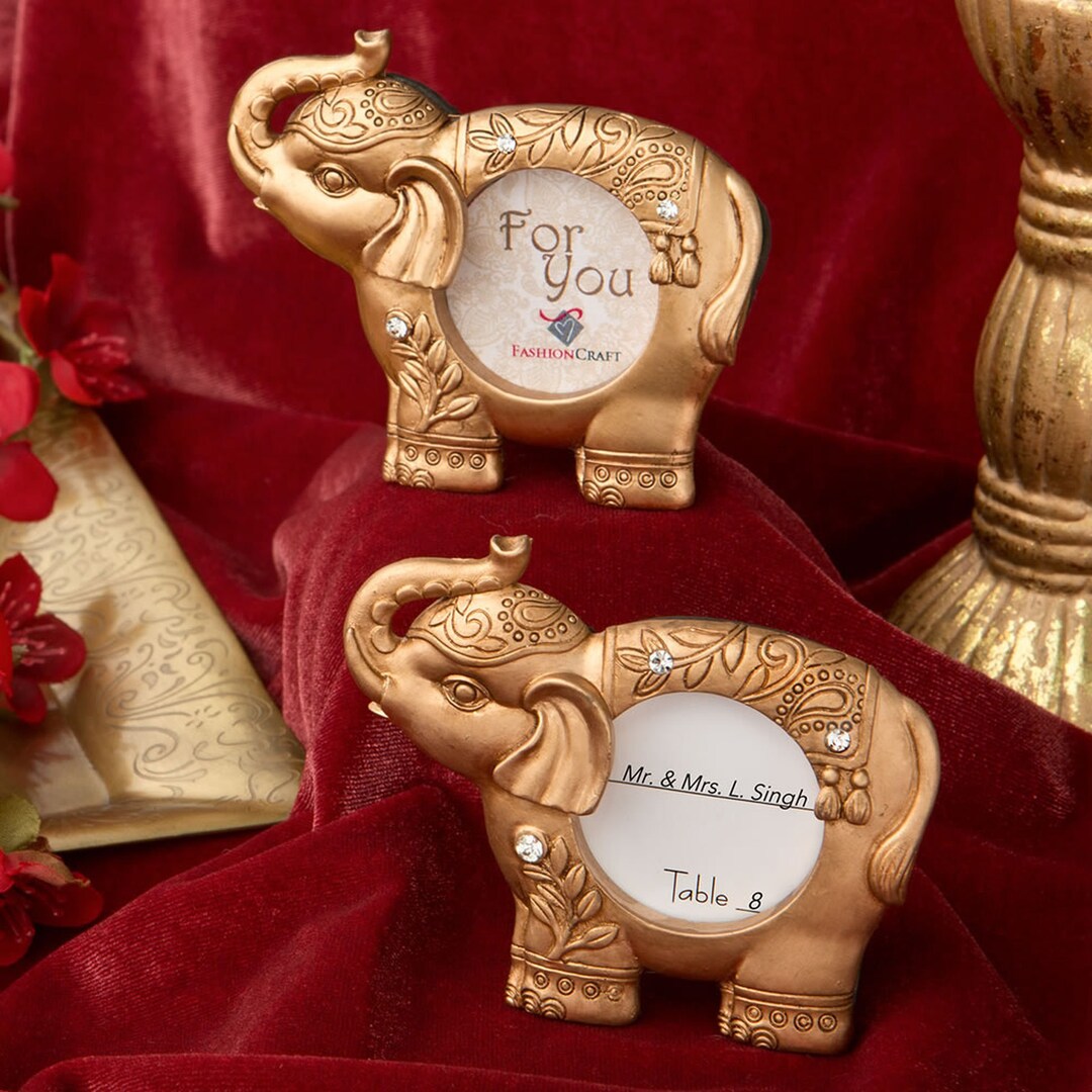 Gold Elephant Place Card Frame Wedding Bridal Shower Party Favor Place