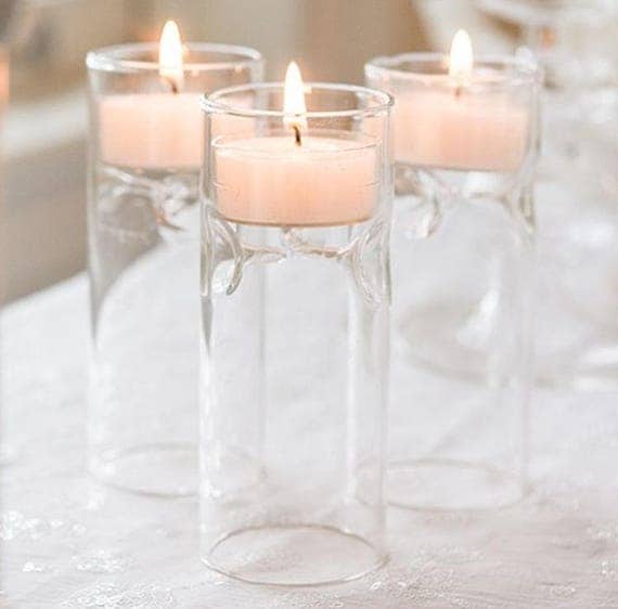 Decorative Glass Tea Light Holder Stand Chandelier Winter Tea Light Wind Light Candle Motif 