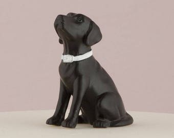 Black Lab Cake Topper - Labrador Dog on Wedding Cake - Small Porcelain Figurine - MW16490