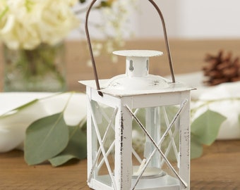 Mini White Lantern - Beach Wedding Reception Table Decoration - Rustic Country Barn Party - MW37039