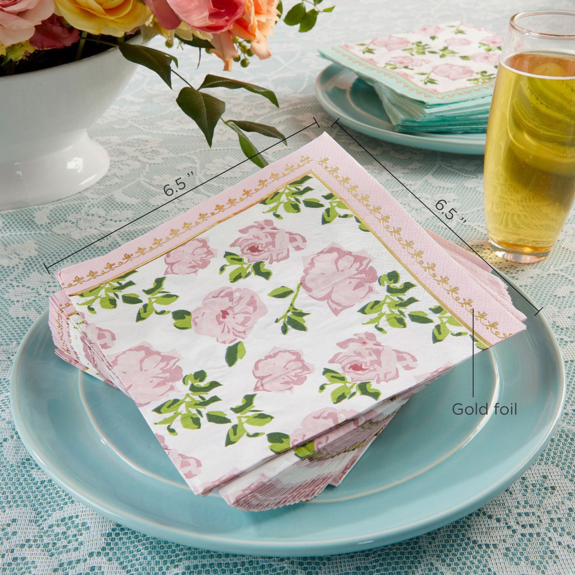 Vintage Paper Napkins Afternoon Tea Party Rose Polka Dot Decoration 30 60 90 120 