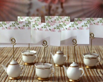 Teapot Card Holders - Set of 6 - Bridal Shower Placecard Holders Favors - MW36765