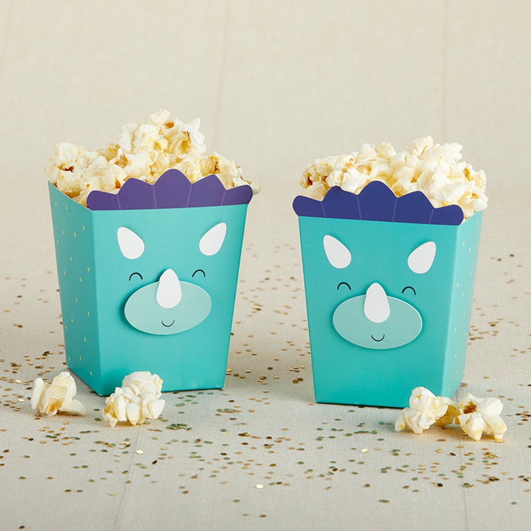 Dinosaur Popcorn Boxes Set of 12 Triceratops Birthday Party Favors ...