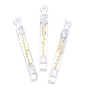 Best Day Wedding Bubbles - Lot de 24 - Or Blanc Coeur Mariage Cérémonie Fiançailles Party Favors - MW26891