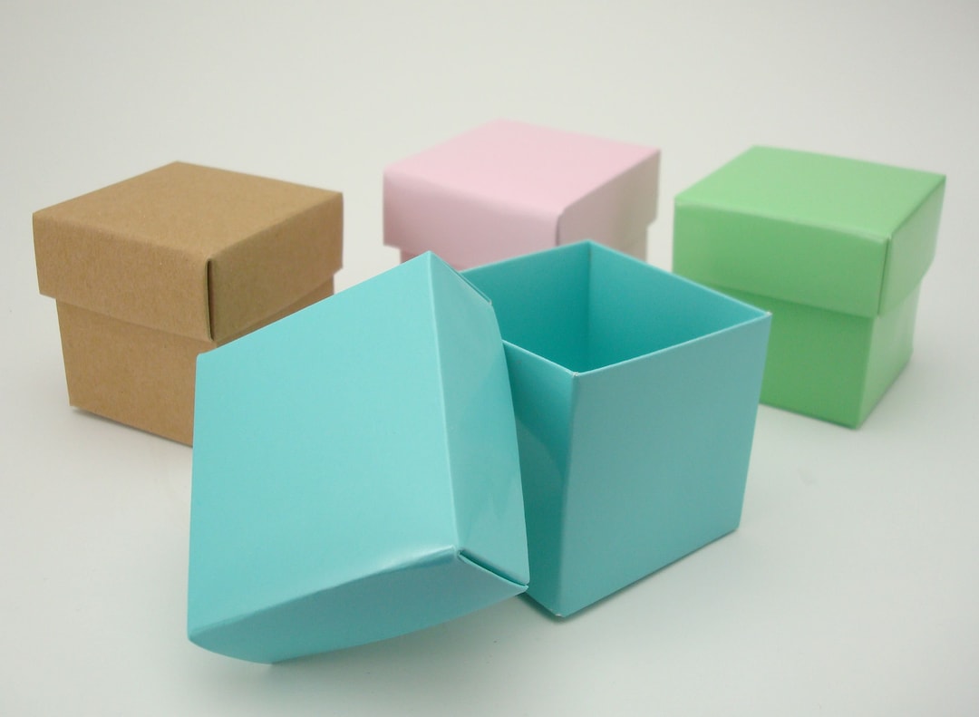 Pastel Cube Favor Boxes - Set of 12, Bridal Shower Candy Boxes - Etsy