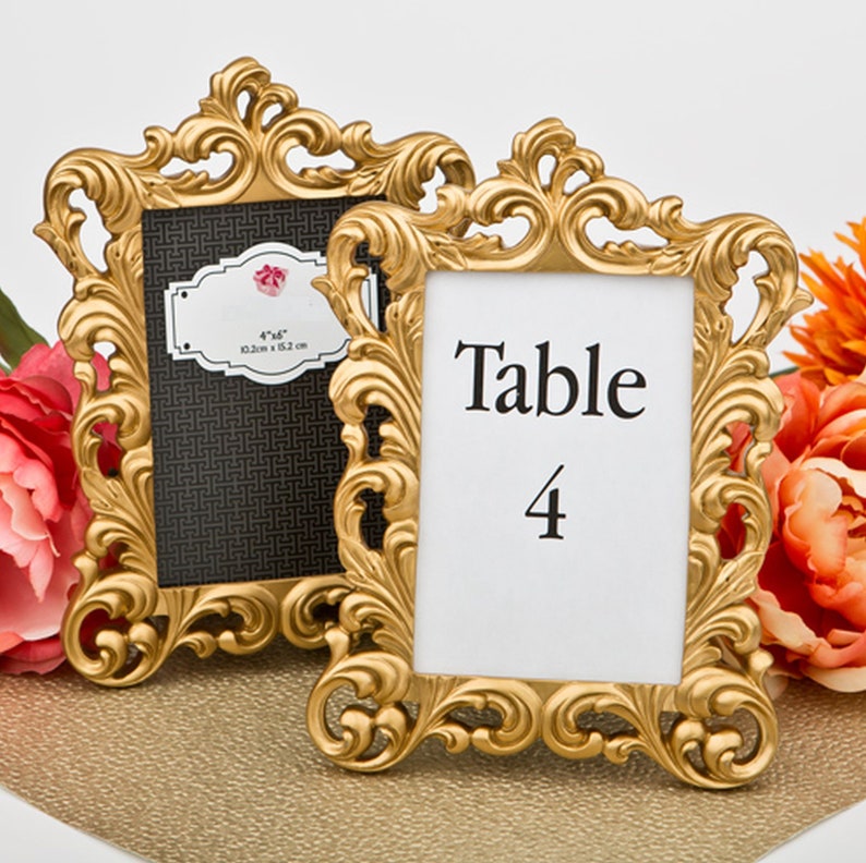 Gold Baroque Frame 4x6 Photo Picture Frame Wedding Table Etsy