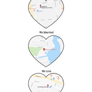 We Met, We Married, We Live - Custom Map Printable