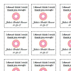 Donut - Bridal Shower Tag - CUSTOM