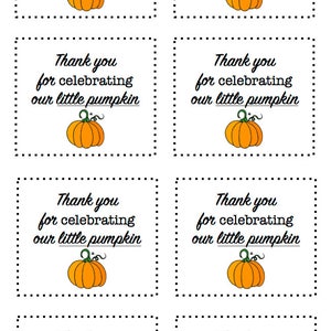 INSTANT - Thank you for CELEBRATING our Little Pumpkin