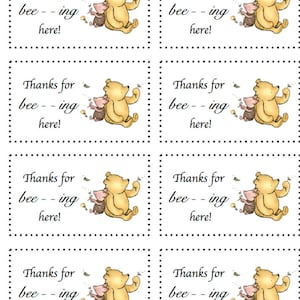 INSTANT - Winnie l'ourson - Étiquettes cadeaux