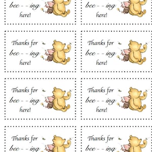 INSTANT - Winnie the Pooh - Favor Tags