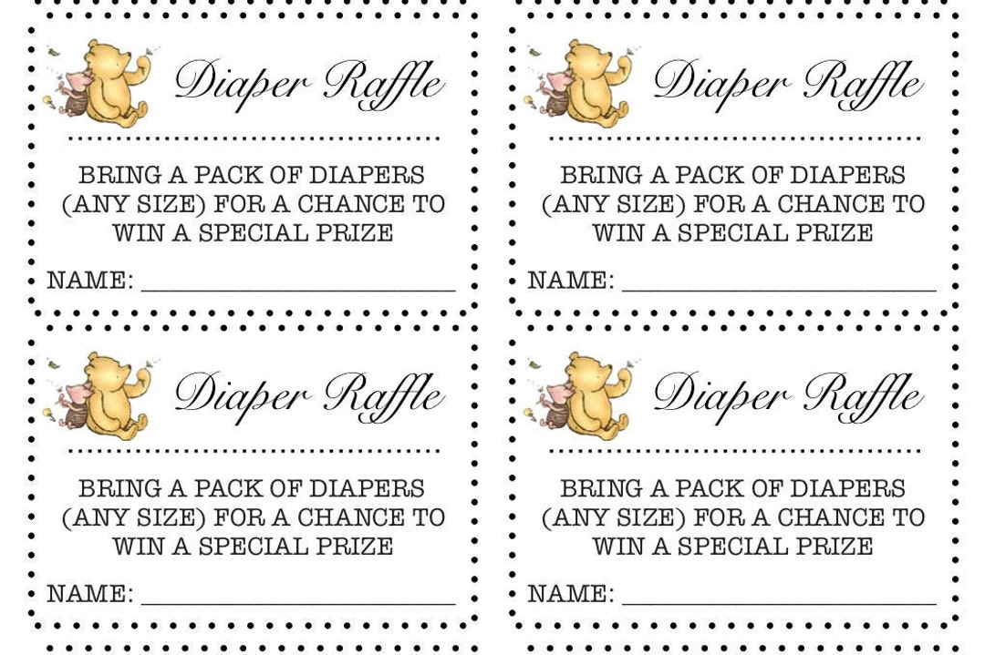 Winnie the Pooh - Diaper Raffle - Etsy