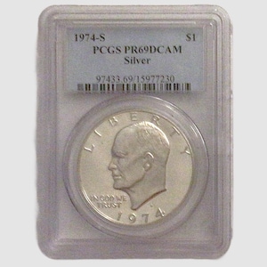 1974-S Eisenhower Silver Dollar - Grade PR69DCAM