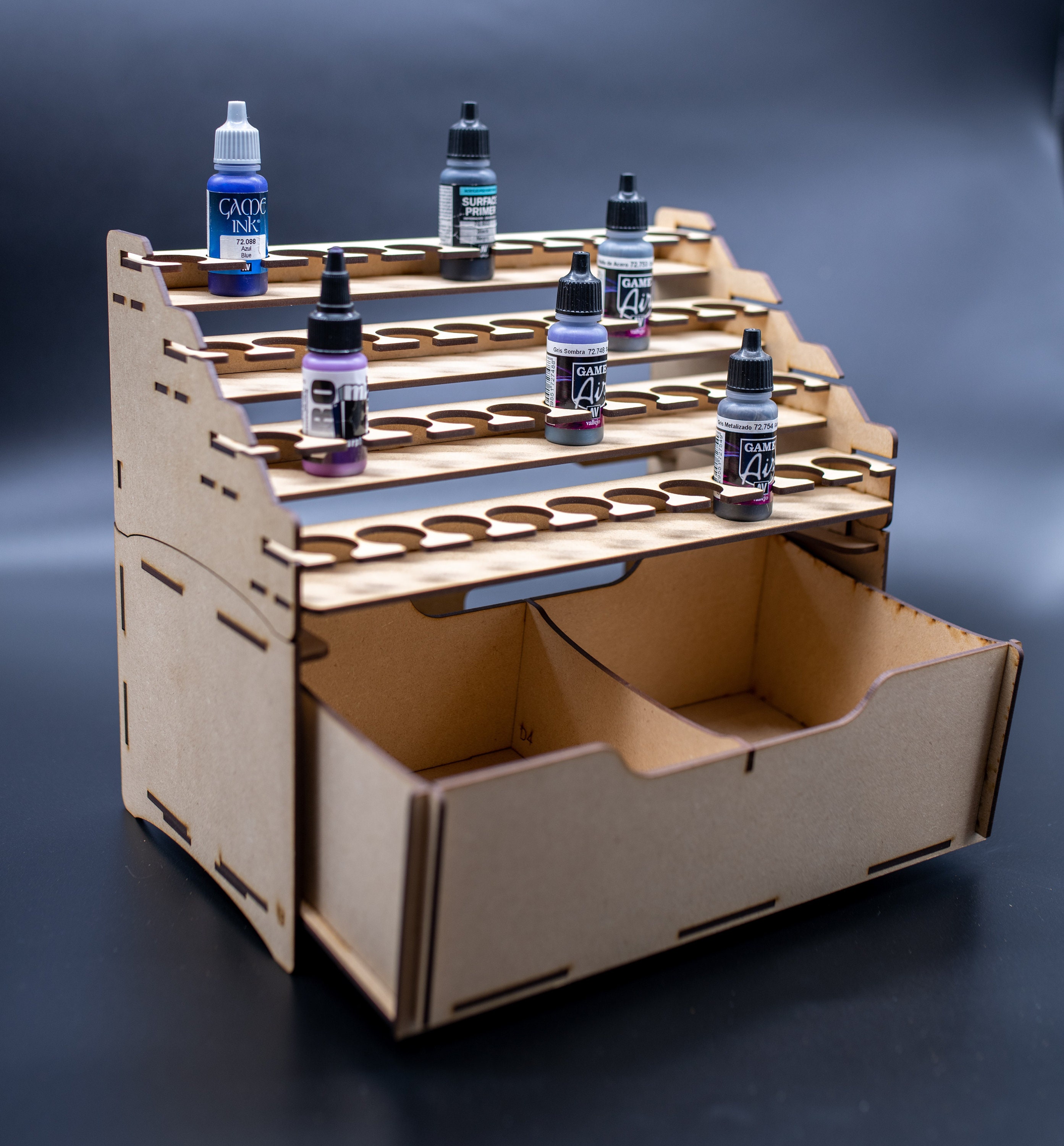 Airbrush Paint Bottle Organizer vallejo Size Model Kit Paints 