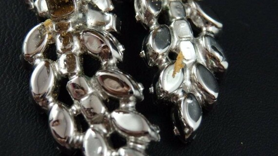 Unsigned Weiss Marquise Rhinestone Long Curved Fr… - image 7