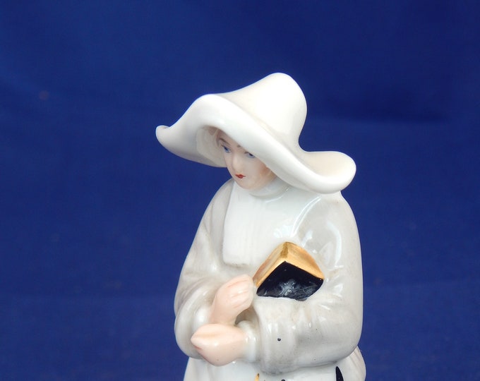 ANTIQUE Royal Worcester Candle Snuffer,extinguisher, NUN With Puce Mark