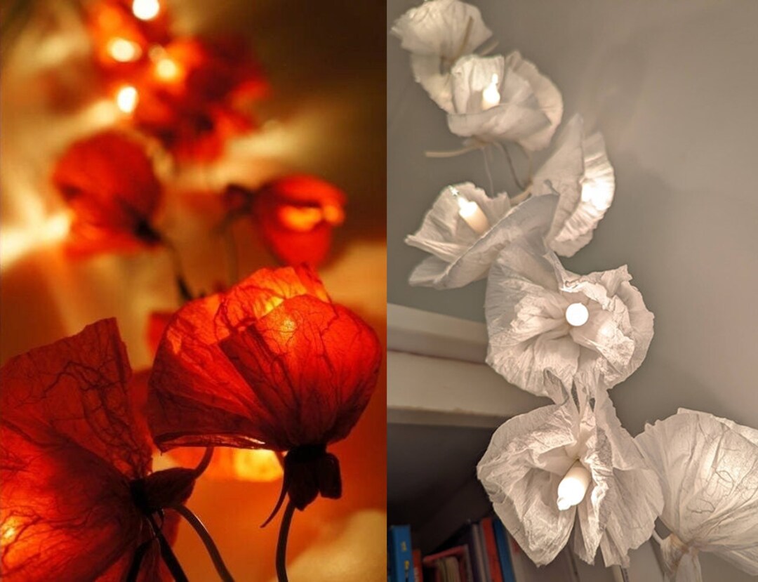 19 Grands Coquelicots En Papier - Différentes Tailles - Décoration Fête/boutique