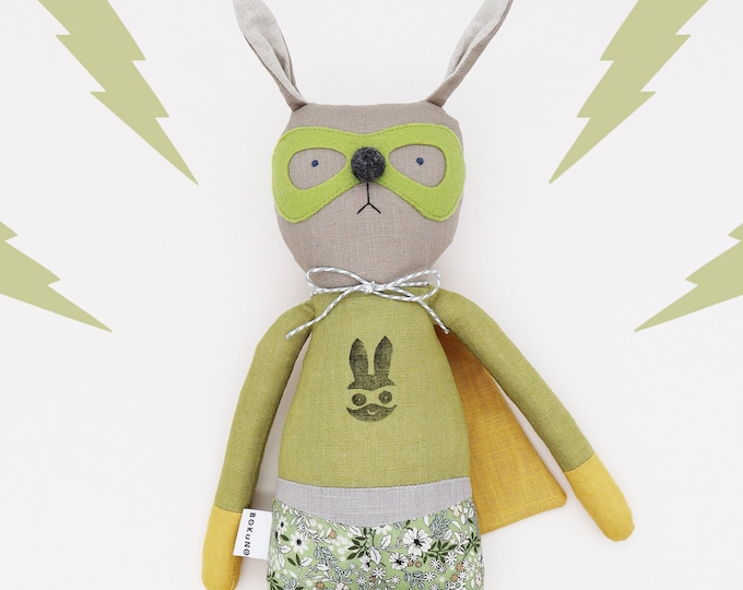 Superhero bunny rabbit doll / Easter baby gift