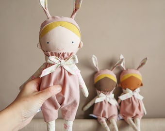 Bunny girl doll / rabbit doll / easter rabbit / keepsake gift / heirloom doll