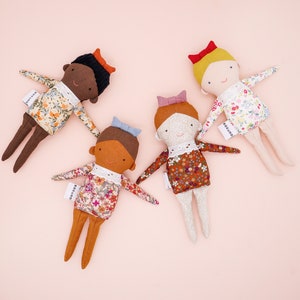 Little Sister Doll -  dark skin doll / black doll / biracial doll / mixed race doll / freckle / redhead doll