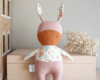 Bunny doll / Easter bunny rabbit rattle / soft toy / baby gift / heirloom doll / nursery decor / waldorf doll