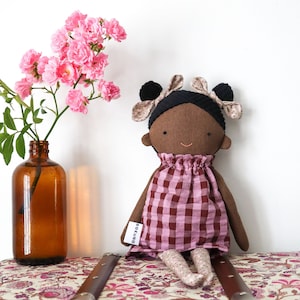 Lottie Top Knot Girl Dark Skin Doll Black Doll Biracial Doll Mixed Race Doll Etsy UK