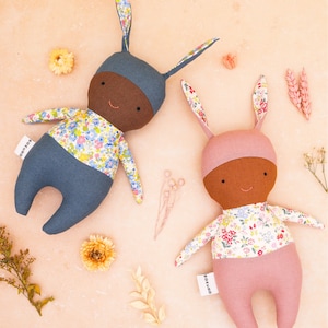 Bunny doll / rabbit rattle / soft toy / baby gift / heirloom doll / nursery decor / waldorf doll image 2