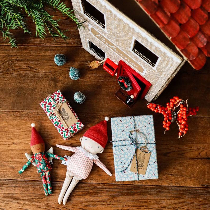 Little Elf doll / Christmas elves / holiday elf / black doll / Christmas Decoration / ornament image 8