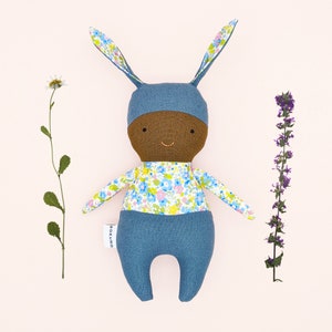 Bunny doll / rabbit rattle / soft toy / baby gift / heirloom doll / nursery decor / waldorf doll image 1