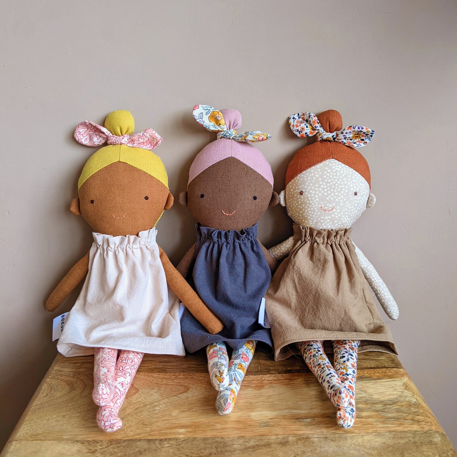 Millie Top knot girl / freckle ginger hair doll / red head / Etsy