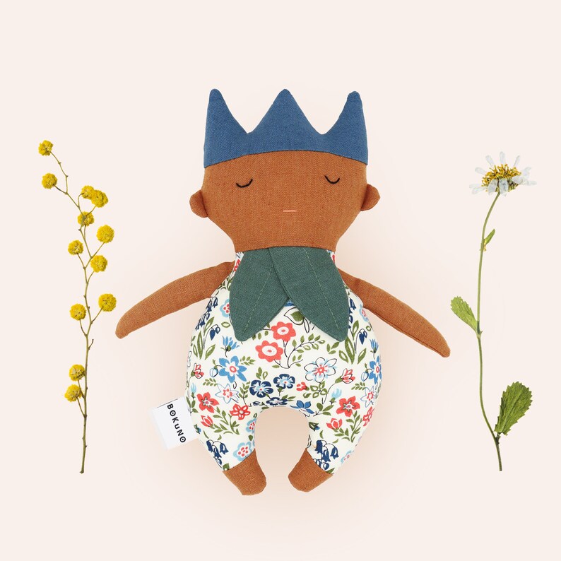 Flower Doll Rattle / Woodland Forest Baby Toy / Dark Skin Doll Etsy UK